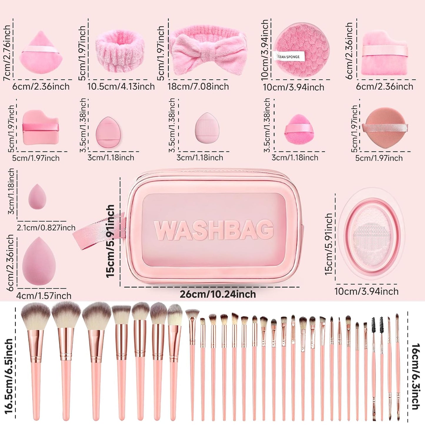 💗 70-Piece Makeup Brush & Beauty Tool Set – Complete Face, Eye & Makeup Accessory Kit