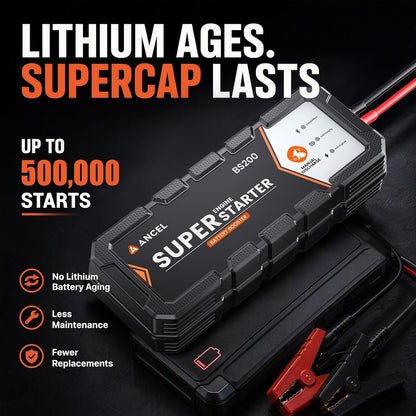 ⚡ ANCEL BS200 Super Starter 2.0 – 700A 12V Supercapacitor Start Assist with Bluetooth Battery Monitoring