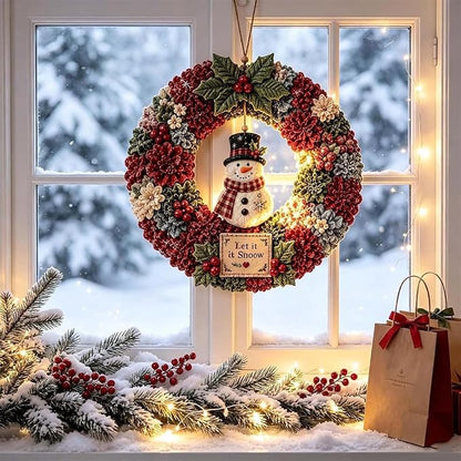 3D Fabric Poke Wreath DIY Kit, Christmas Wreath DIY Kit for Adults，Santa