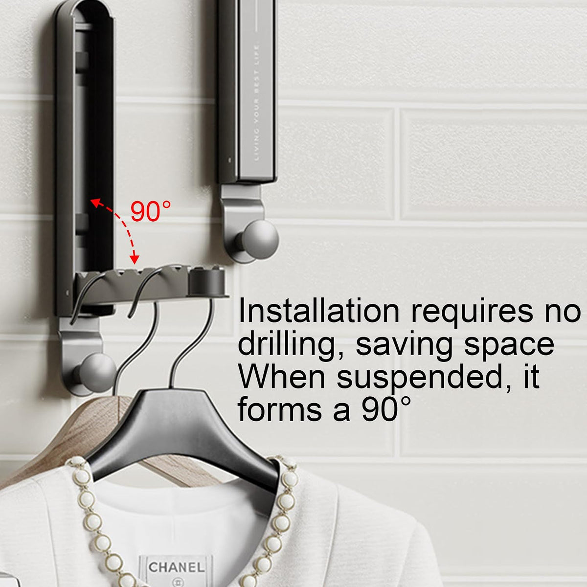 Foldable Over-Door Drying Rack — Extra Hanging Space, No Drilling