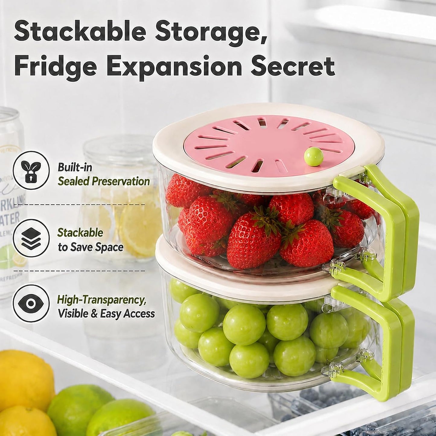 2-in-1 Fruit Vegetable Storage Container
