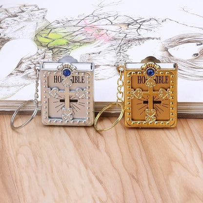 ✝️ Mini Holy Bible Keychain – Tiny Bible Book & Cross Faith Gift