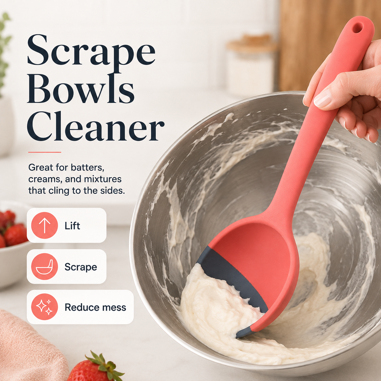 2-in-1 silicone scoop scraper spoon