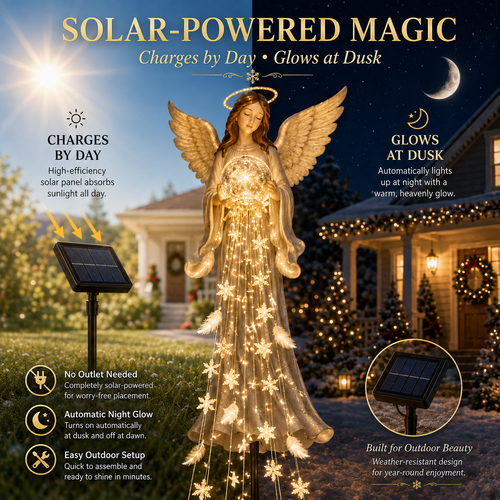 ✨ Angel Blessing Fountain– Solar Cascading Angel Garden Light