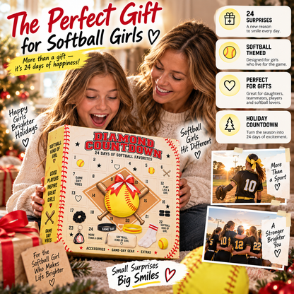 🥎 2026 Softball Girls Advent Calendar – 24 Days of Game-Day Surprises