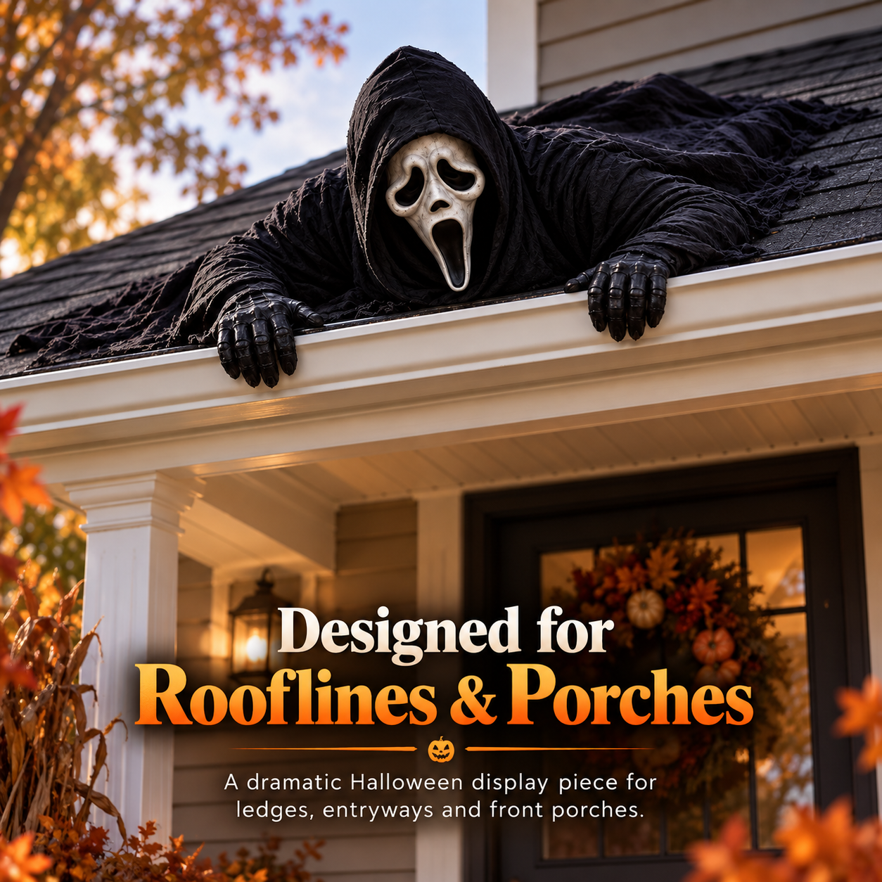 👻 Creepy Roof Crawler Halloween Prop – Porch, Garage & Roofline Horror Decoration