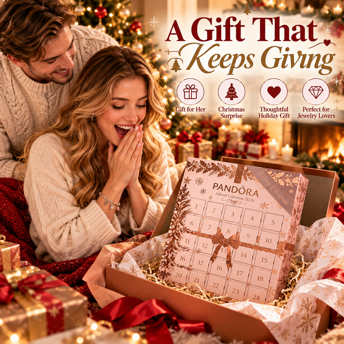 🎄 24-Day Jewelry Advent Calendar – Sparkling Christmas Surprises for Her
