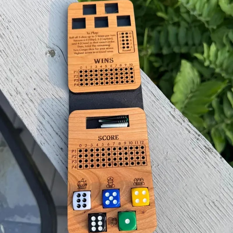 ⚓ Ship, Captain, Crew – A Classic Wooden Dice Game For Family & Travel Fun