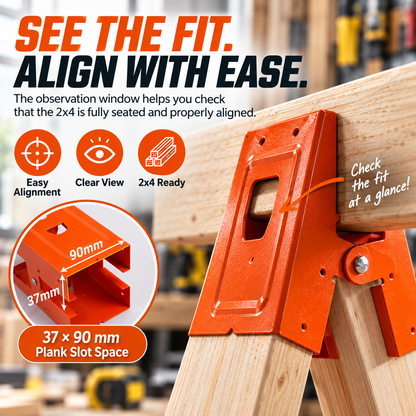 🛠️2PCS Heavy Duty Sawhorse Brackets with Clamp
