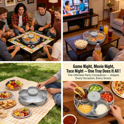 🎁Buy 2 Get Free Shipping！🍽️ Rotating 5-Compartment Snack Tray