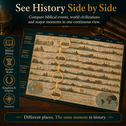 📜 6,000 Years of Biblical & World History — One Fold-Out Timeline