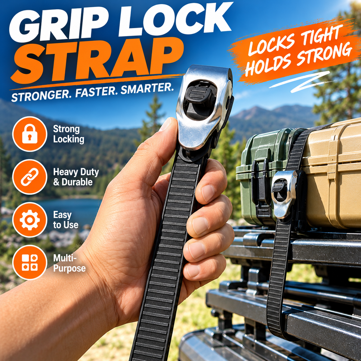 🔒Ultimate Heavy-Duty Grip Lock Strap