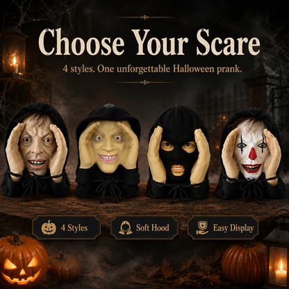 🎃 Creepy Hanging Halloween Face – 4 Spooky Window Prank & Porch Decor Styles