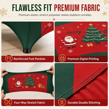 🔥HOT SALE🔥Christmas Stretch Fitted Table Cover for Rectangular Tables