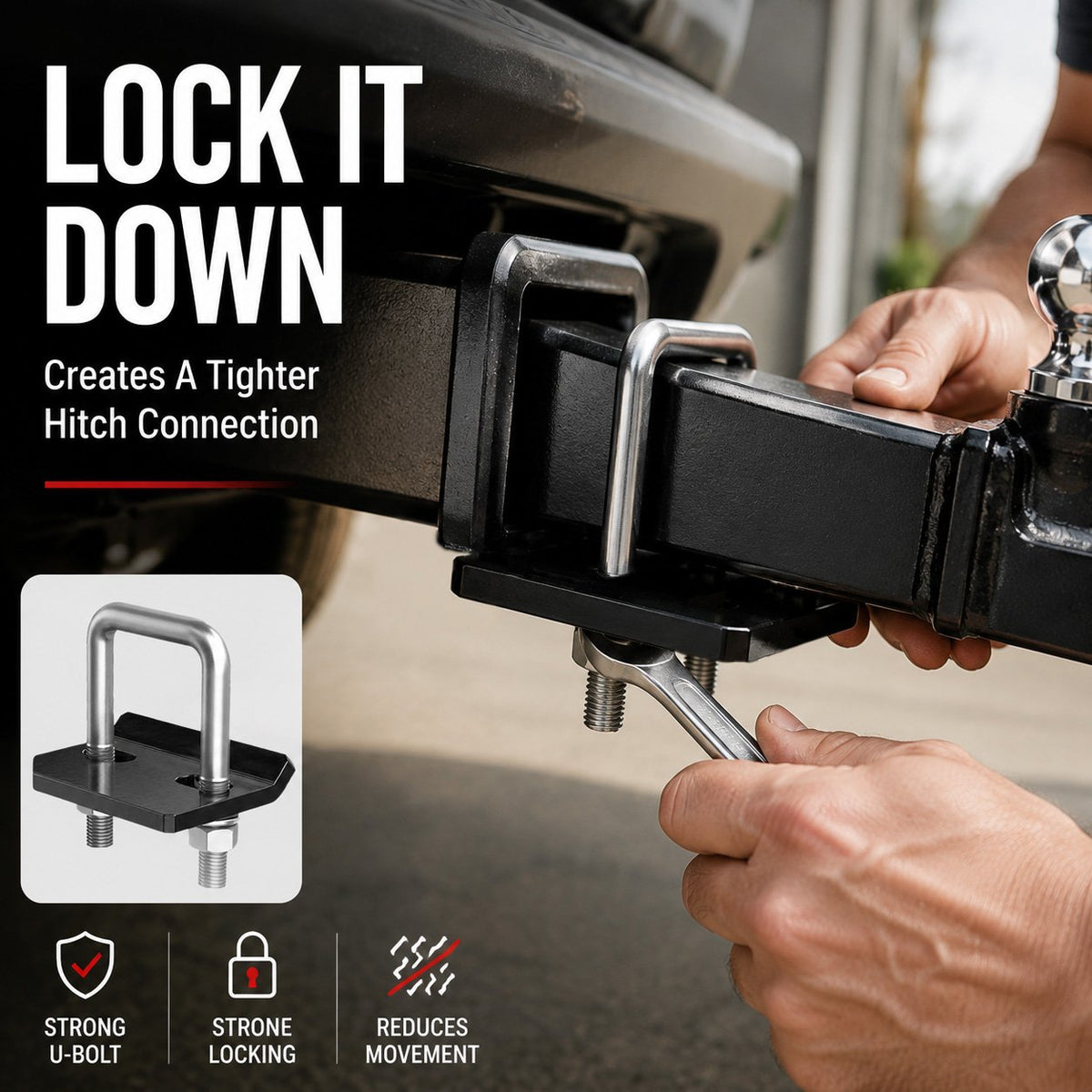 Heavy-Duty Trailer Hitch Anti-Rattle Stabilizer