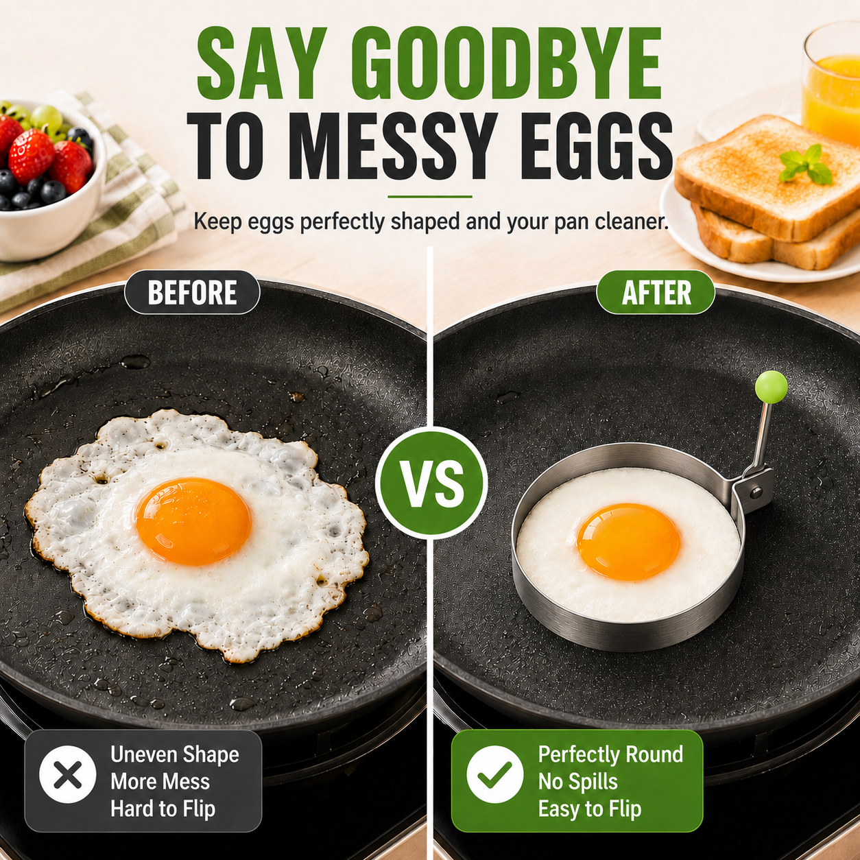 🍳Breakfast Egg & Pancake Mold-Cook Perfect Shapes Every Time