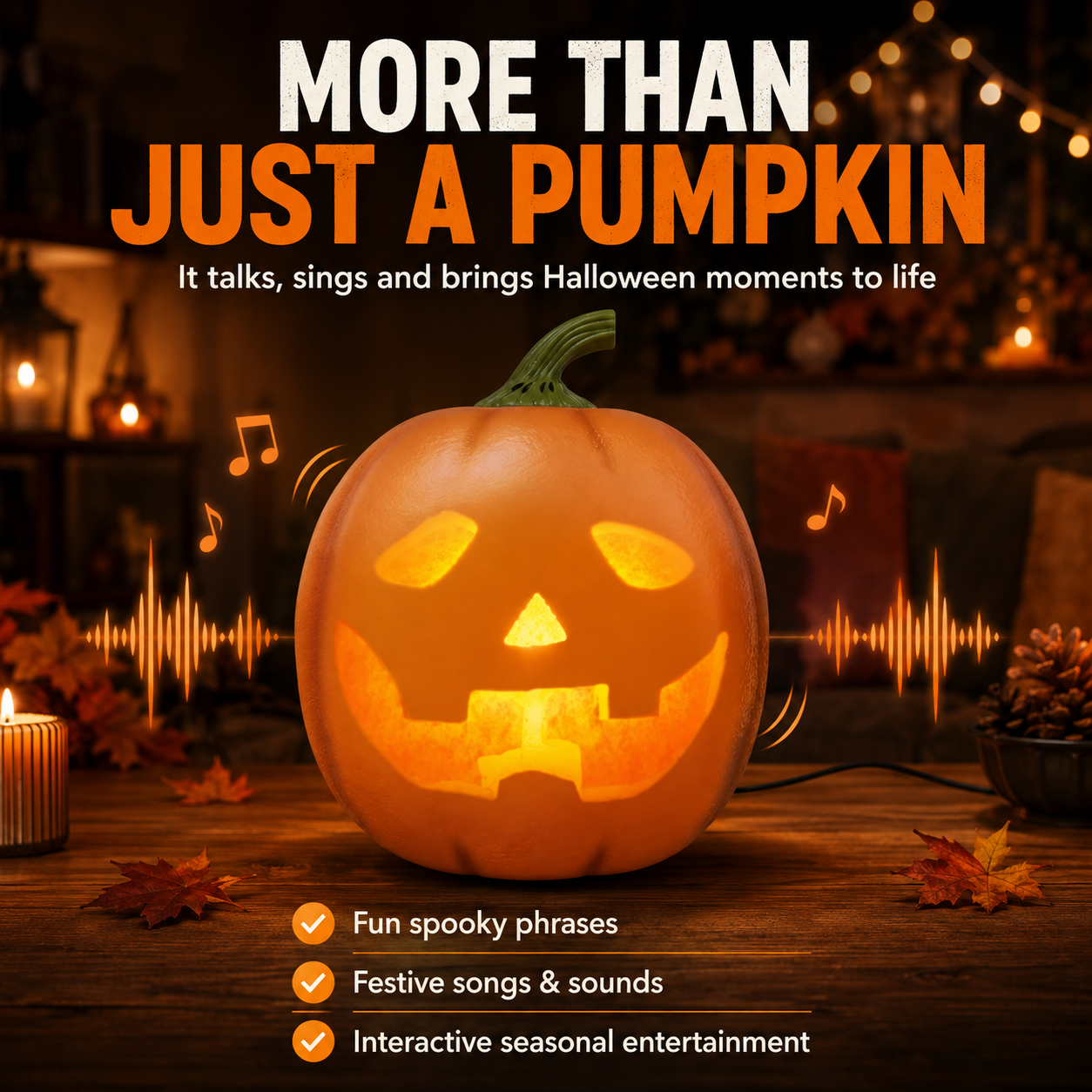 Animated Talking Halloween Pumpkin-Get One That Talks, Sings & Glows