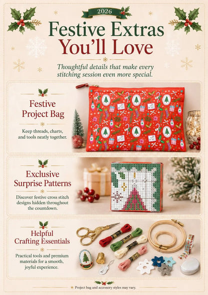 🎄🧵 2026 Cross Stitch Advent Calendar Box | 24 Days of Stitching Surprises for a Magical December 🎁 ✨