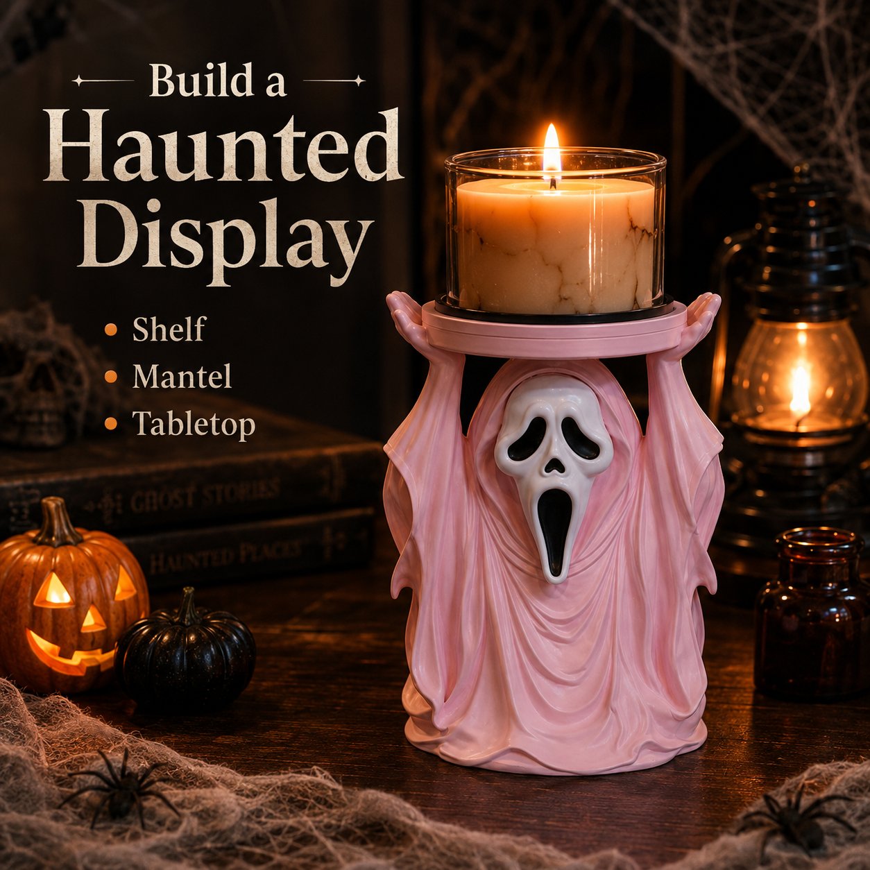 👻 Ghostface Scream Candle Pedestal Holder