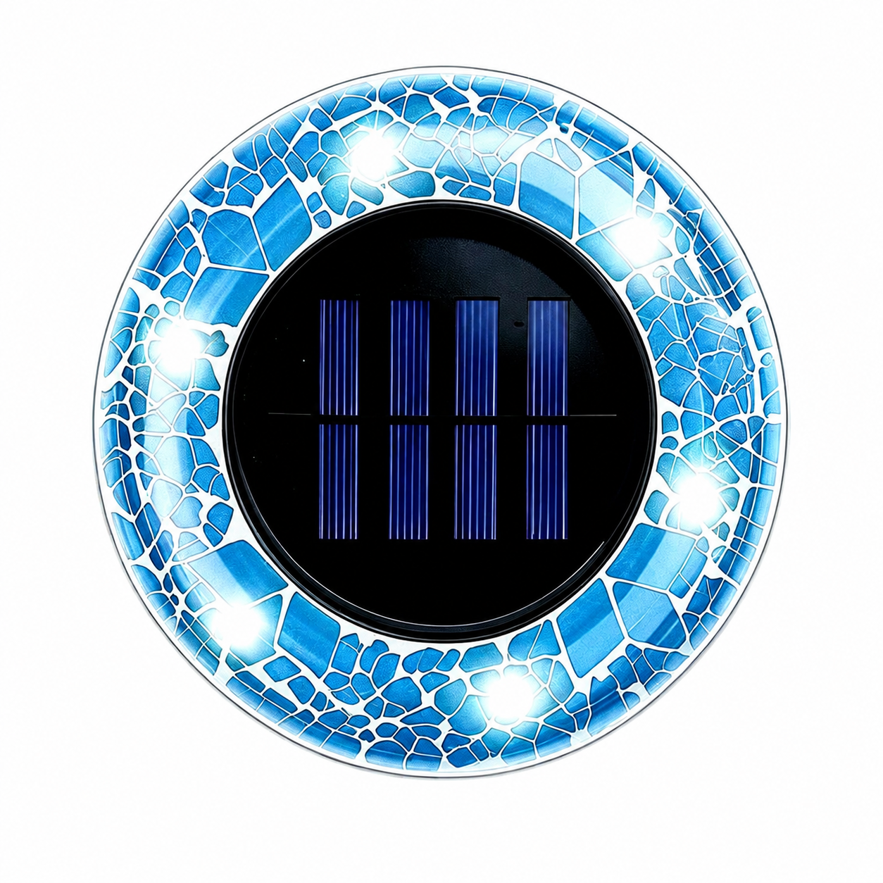 Solar Outdoor Mosaic Disk Pathway LED Lights