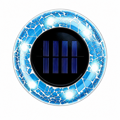Solar Outdoor Mosaic Disk Pathway LED Lights