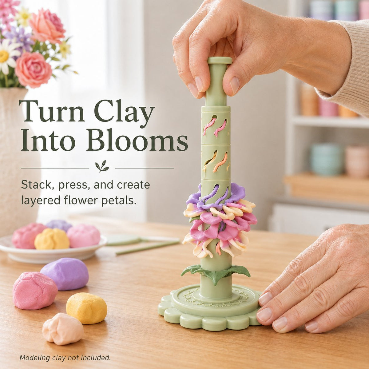 🌸 Stop Shaping Every Petal by Hand – Modular Clay Flower Maker