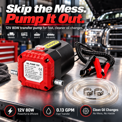 🔧 12V 80W Electric Oil Extractor Pump – Fast, Cleaner Oil Changes🔥