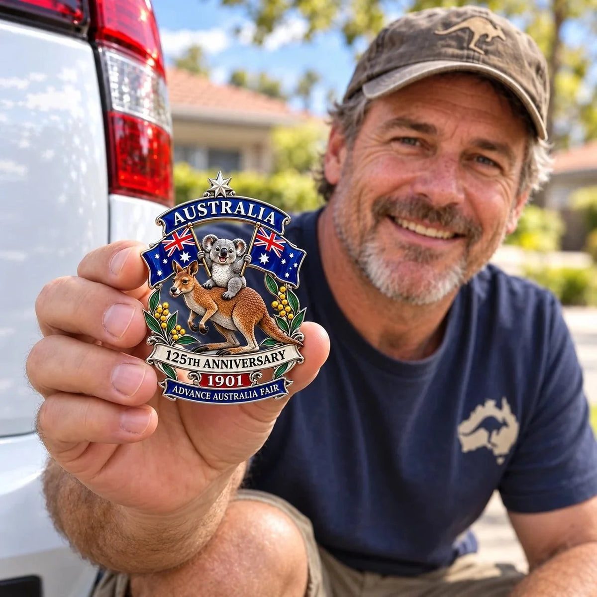 💯🦘Australia 125th Anniversary Commemorative Metal Car Emblem