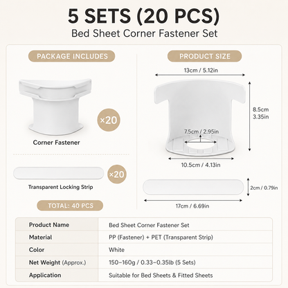 🛏️Bed Sheet Corner Fastener | 4-Piece Set for Smoother, Tidier Beds
