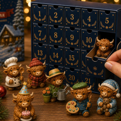 24-Day Highland Cow Advent Calendar – 24 Daily Collectible Surprises
