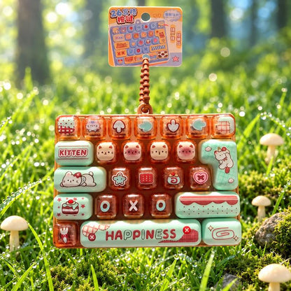 ⌨️ Cute Mini Keyboard Keychain – 4 Adorable Pastel Styles! 💕