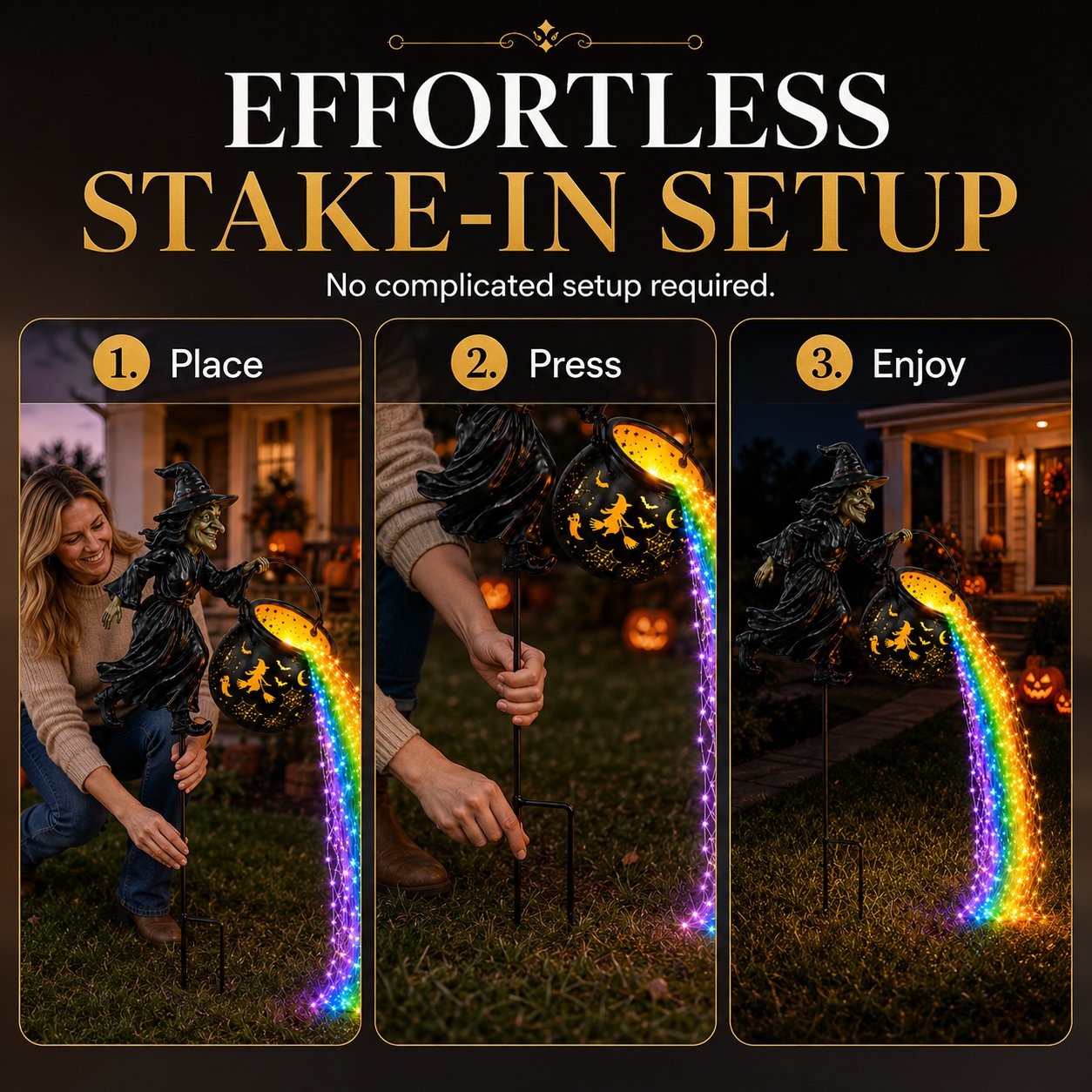 🎃 Halloween Early Bird Sale 🌈 Witch Potion Waterfall Garden Lamp