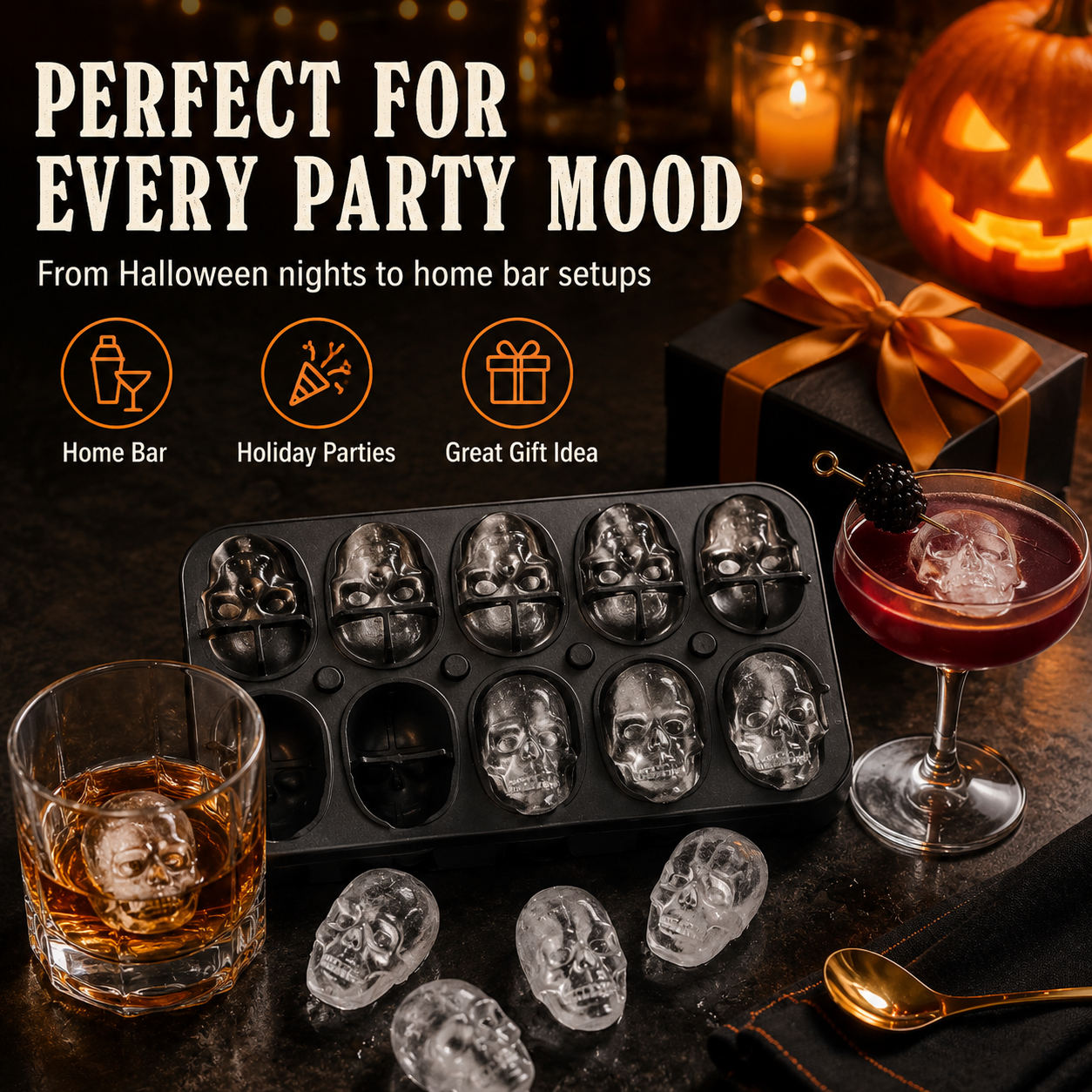 💀Skull Ice Cube Tray🧊-Make Every Drink a Statement✨