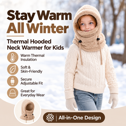 🔥 49% OFF – 3-in-1 Kids' Winter Hood – Soft Fleece Hat, Face Cover & Neck Warmer❄️🧣