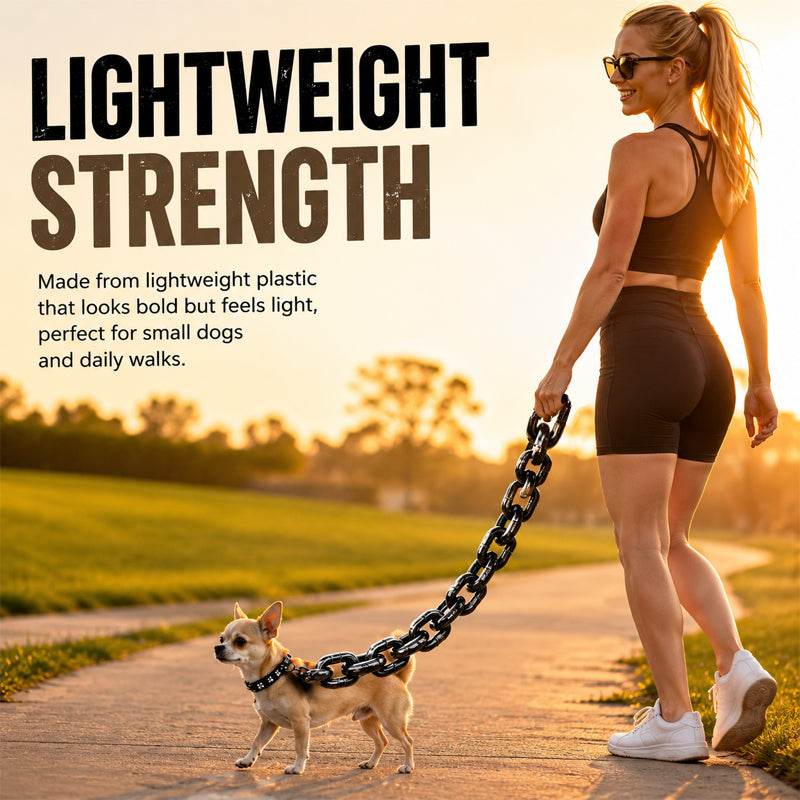 🔗 Oversized Chain-Style Dog Leash – Lightweight Statement Lead for Small Dogs