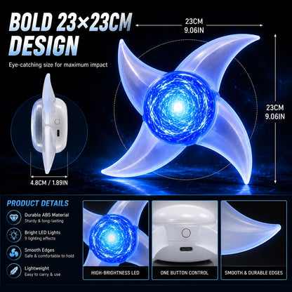 Spinning RGB Shuriken Light with 9 Lighting Effects