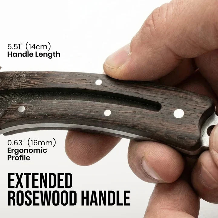 🪶 260g Feather-Inspired Curved Kitchen Knife – Full-Tang Rosewood Handle