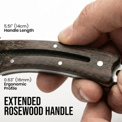 🪶 260g Feather-Inspired Curved Kitchen Knife – Full-Tang Rosewood Handle