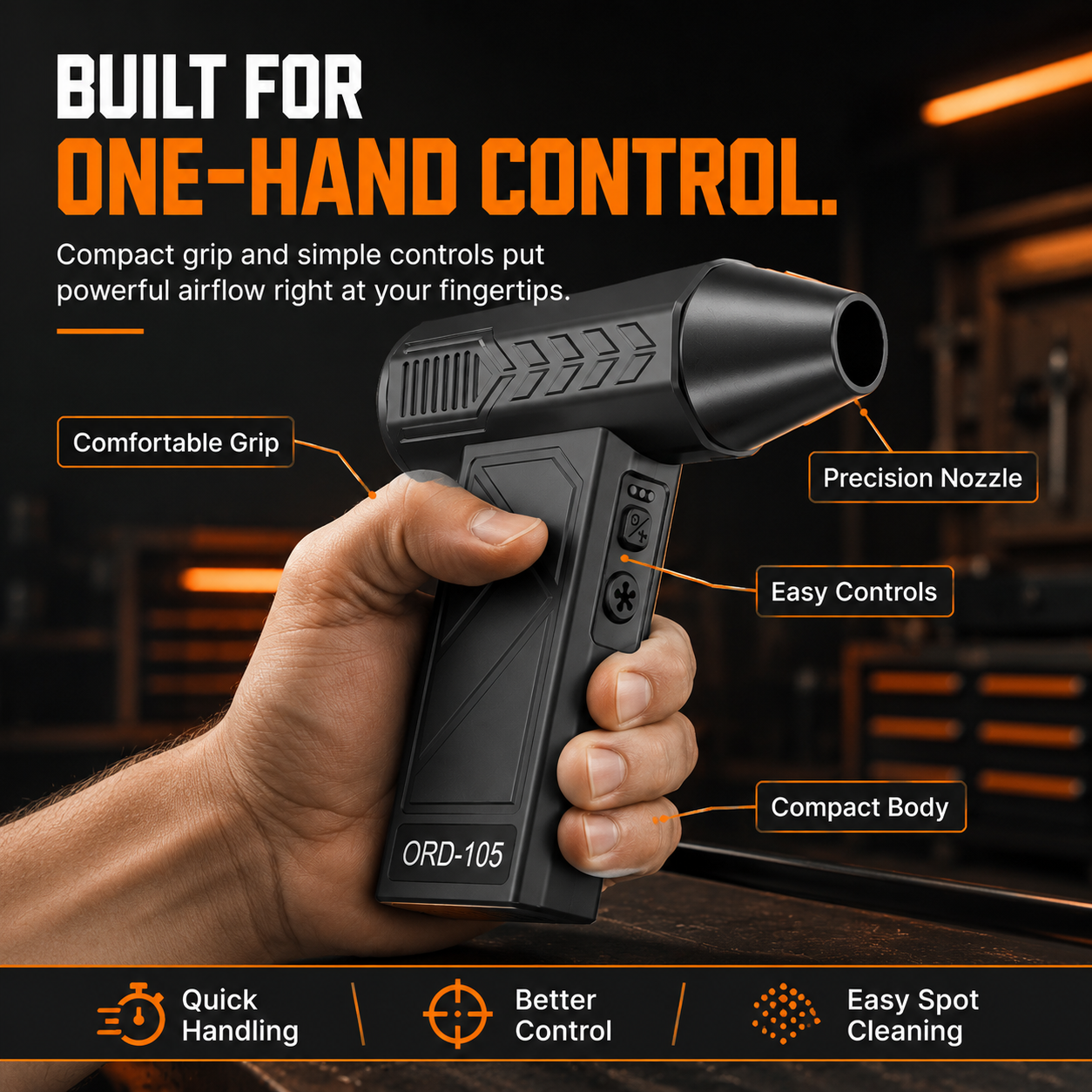 💨 Cordless Turbo Air Duster for Cars. Garages & Workspaces