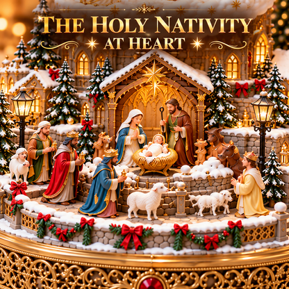 🔥 LAST DAY 49% OFF 🔥 Heavenly Angel Choir | Lighted & Rotating Christmas Nativity Village