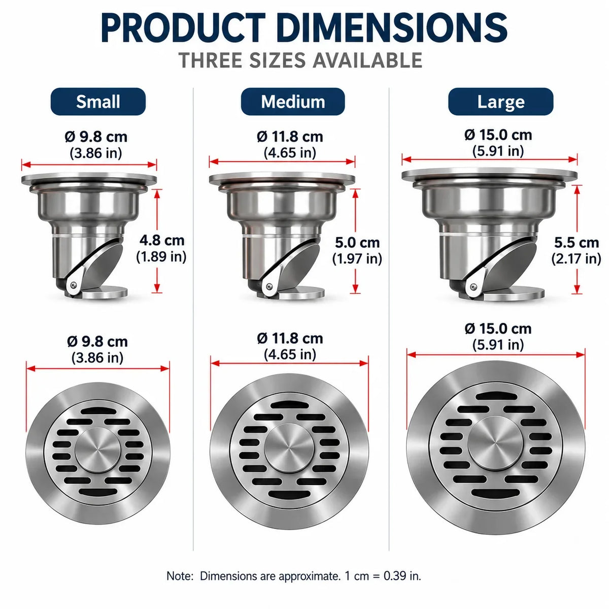 🎁304 Stainless Steel Automatic Anti-Odor Floor Drain