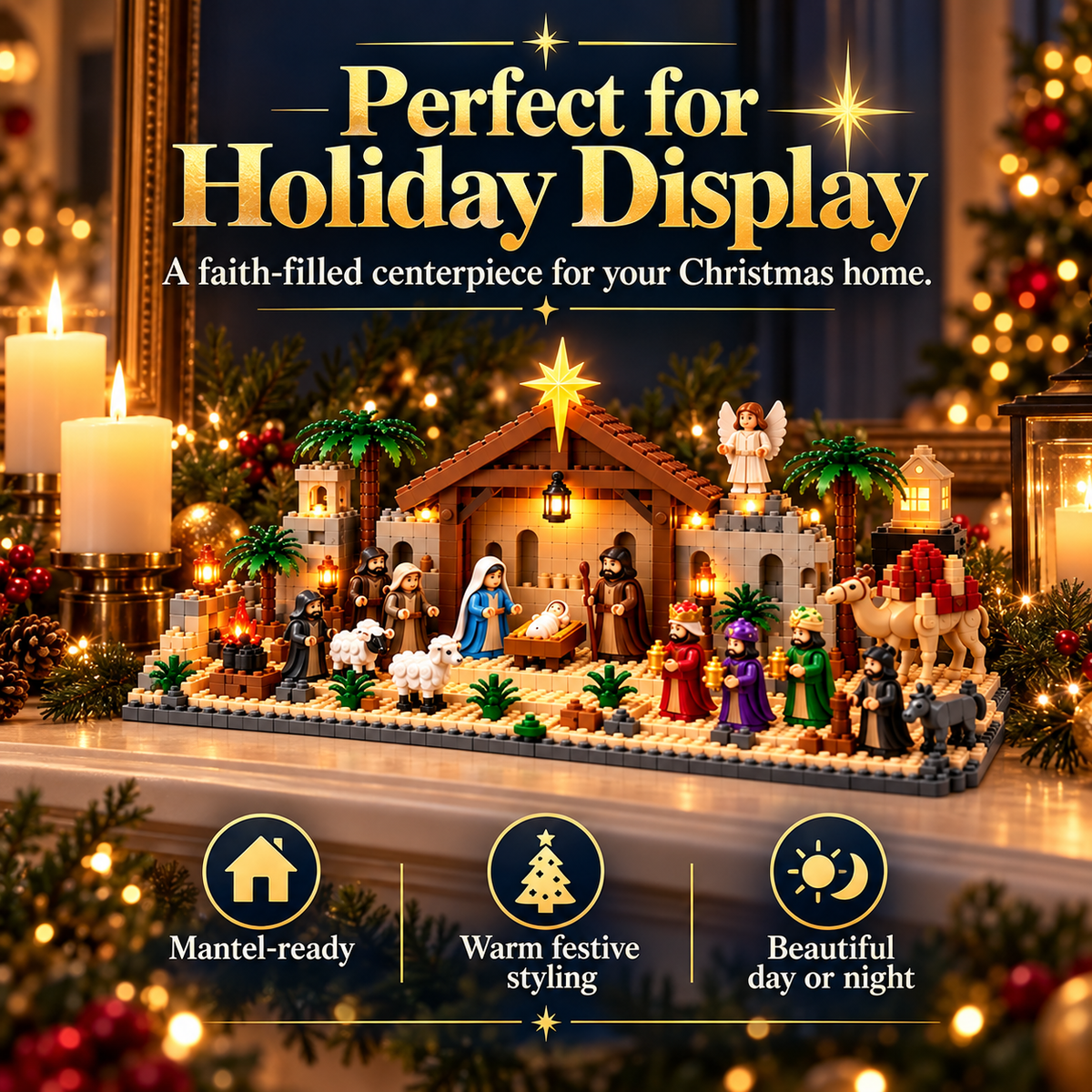 Nativity Advent Calendar – 24-Day Buildable Christmas Nativity Set