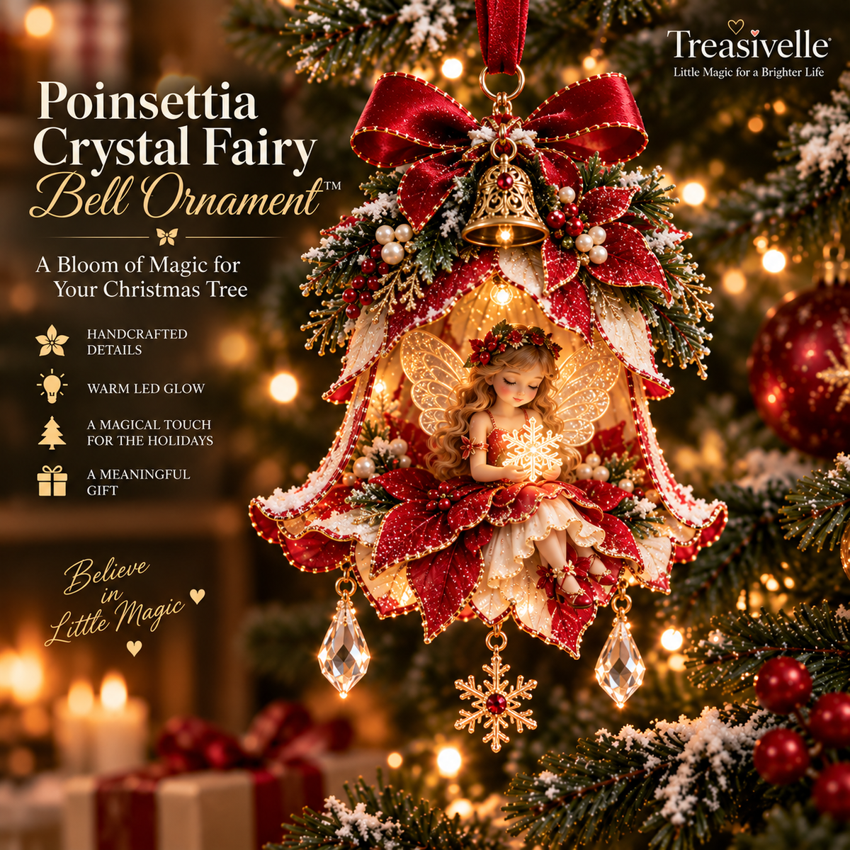 🧚‍♀️✨ Enchanted Fairy Bell Christmas Ornament