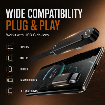⚡ USB-C Charging Cable with Built-In Phone Stand – Charge, Watch & Play