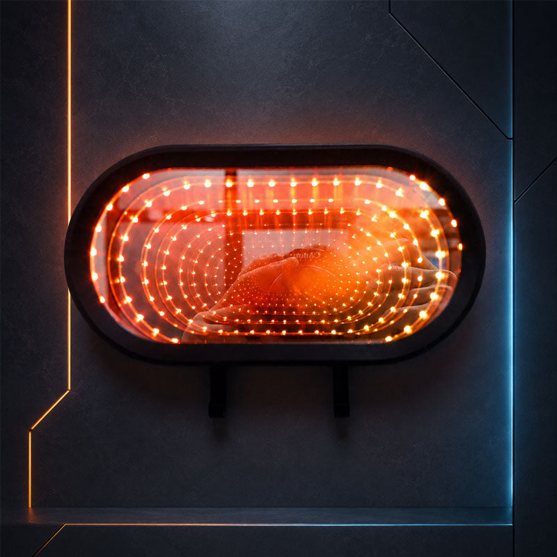 Infinity Mirror Garage Key Holder – LED Wall Decor for Car Lovers