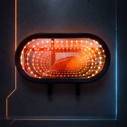 Infinity Mirror Garage Key Holder – LED Wall Decor for Car Lovers