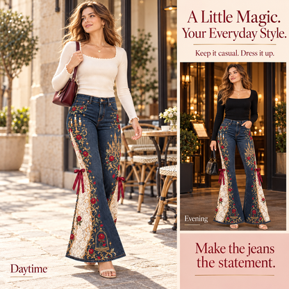 💖Fairytale-Inspired Statement Flare Jeans