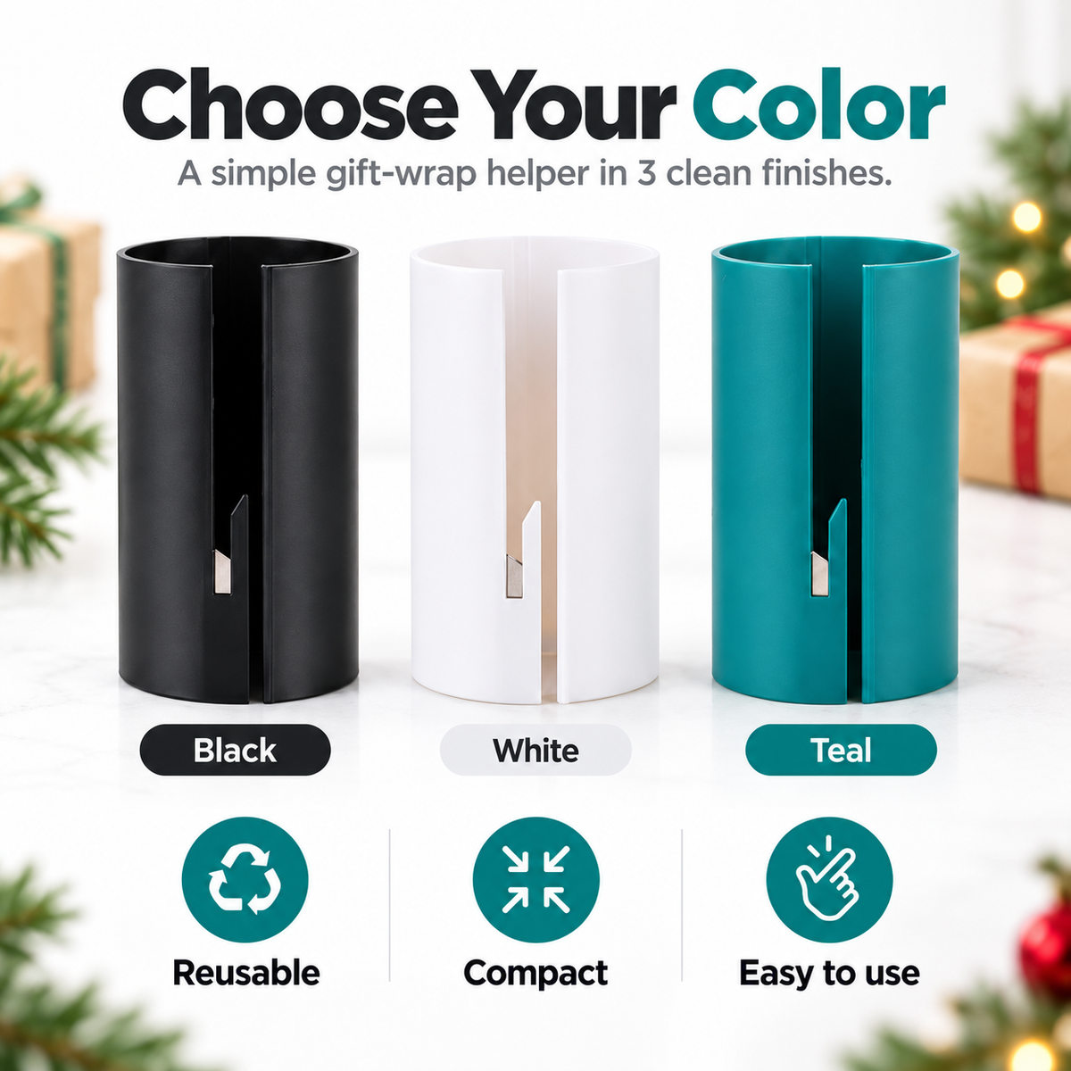 🎁 Wrapping Paper Cutter – Clip, Slide & Cut Straighter