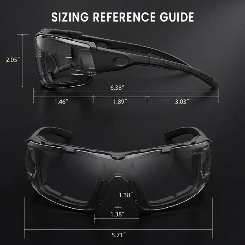 Photochromic Safety Glasses for Adults, Impact-Resistant ANSI Z87.1 Certified Protective Eyewear for Work & Outdoor – Removable Foam Lining Construction Gear Dust Proof Goggles