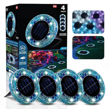 🌙 Glowing Mosaic Solar Garden Lights – Automatic Pathway Glow